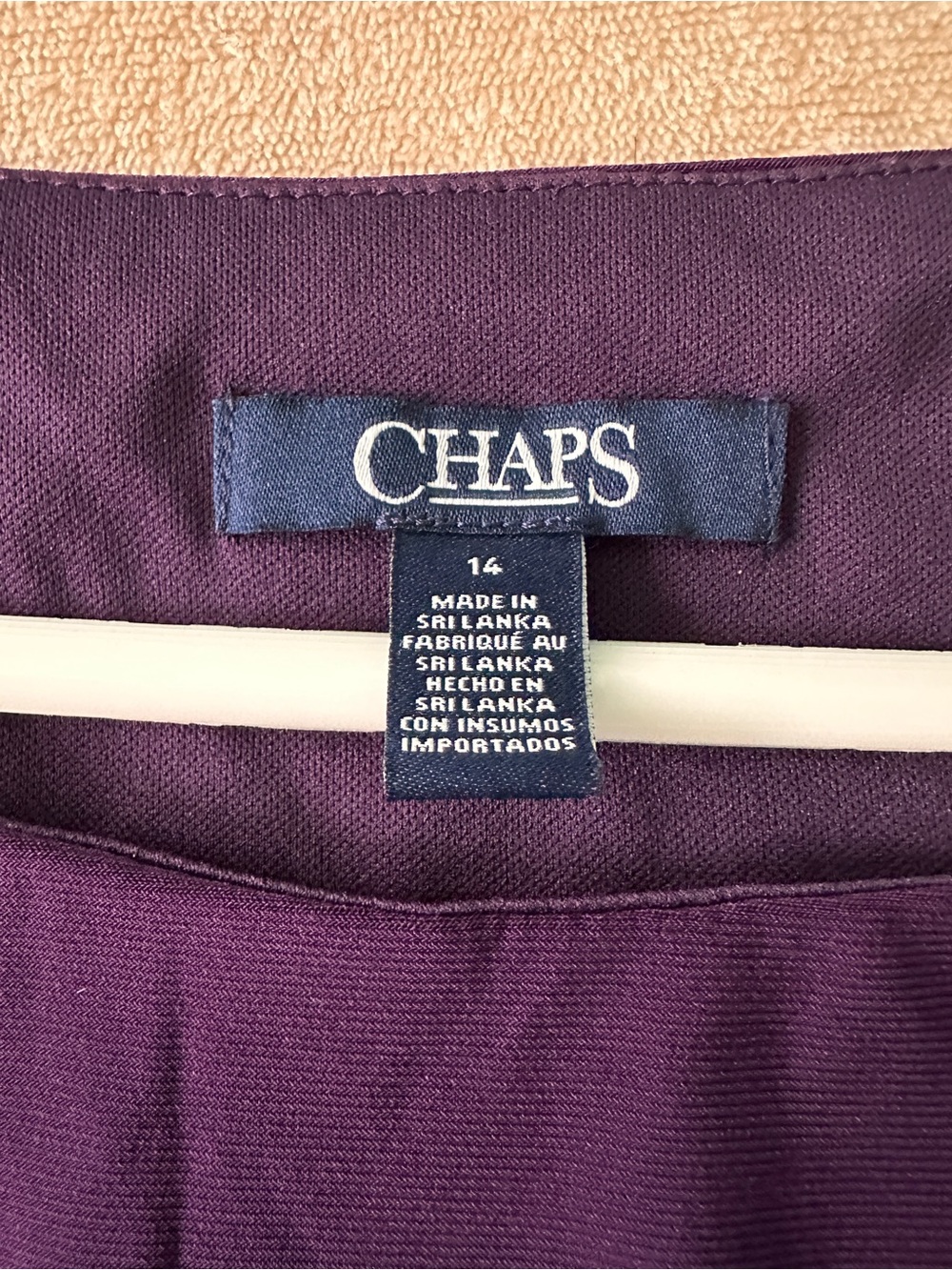 Chaps Sleeveless Plum Maxi Dress with Tie Waist - Picture 5 of 5